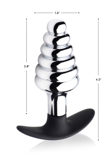 Picture of Dark Hive Metal and Silicone Ribbed Anal Plug