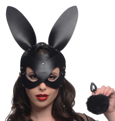 Picture of Bunny Tail Anal Plug and Mask Set