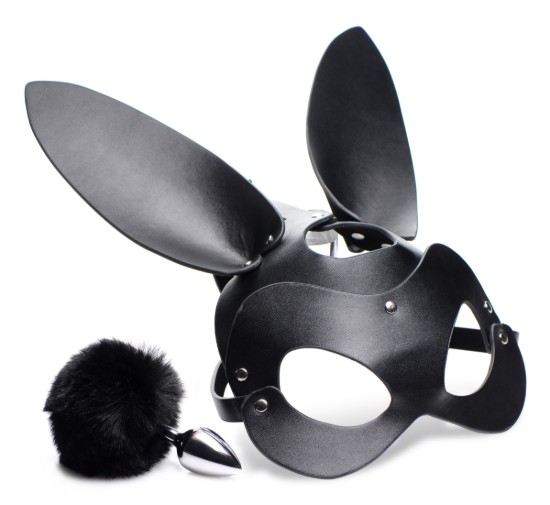 Picture of Bunny Tail Anal Plug and Mask Set
