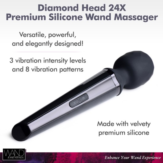 Picture of Diamond Head 24X Rechargeable Silicone Wand Massager