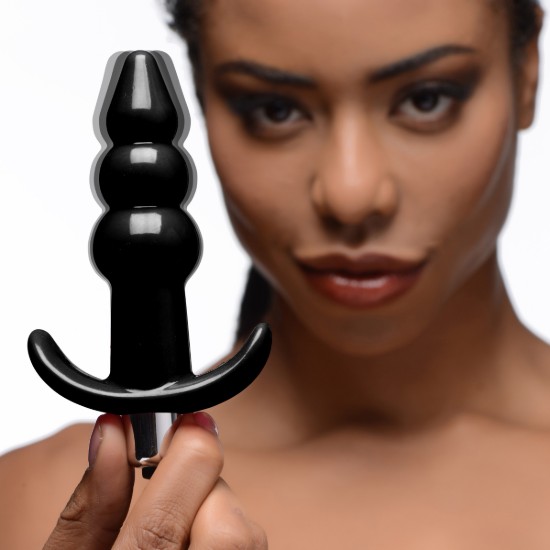 Picture of Ribbed Vibrating Butt Plug - Black