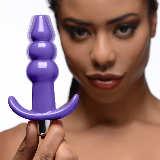 Picture of Ribbed Vibrating Butt Plug - Purple