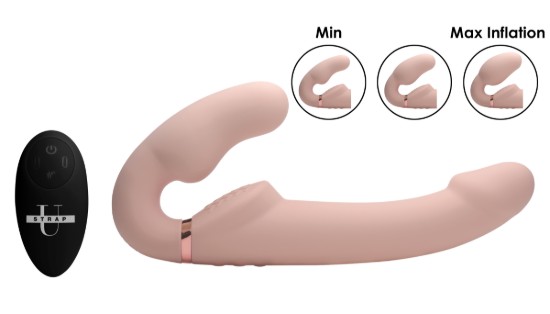 Picture of Remote Control Inflatable Vibrating Silicone Ergo Fit Strapless Strap-On