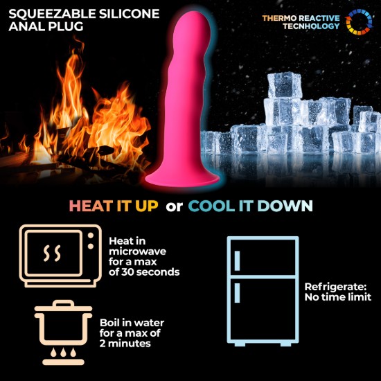 Picture of Squeezable Wavy Dildo - Pink