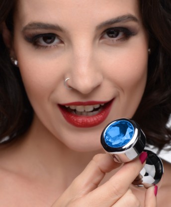 Picture of Blue Gem Weighted Anal Plug - Large