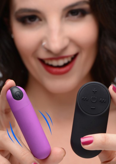 Picture of Vibrating Bullet with Remote Control - Purple