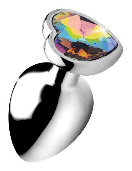 Picture of Rainbow Prism Heart Anal Plug - Large