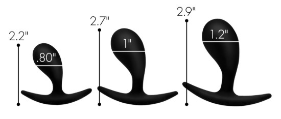 Picture of Dark Droplets 3 Piece Curved Silicone Anal Trainer Set