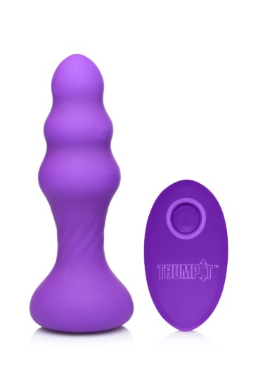 Picture of 7X Slim Ribbed Thumping Silicone Anal Plug