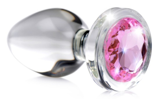 Picture of Pink Gem Glass Anal Plug - Large