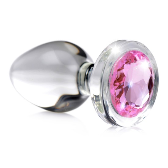 Picture of Pink Gem Glass Anal Plug - Medium