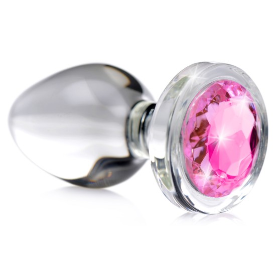 Picture of Pink Gem Glass Anal Plug - Small