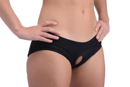 Picture of Lace Envy Black Crotchless Panty Harness - S-M