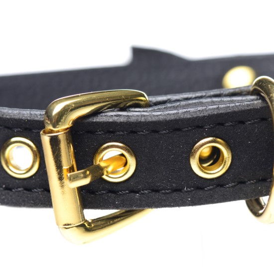 Picture of Golden Kitty Cat Bell Collar - Black/Gold