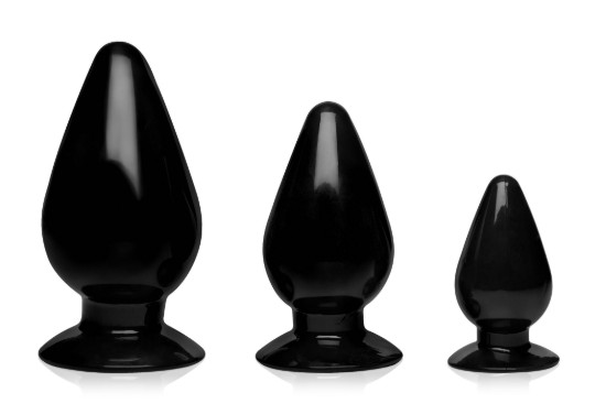 Picture of Triple Cones 3 Piece Anal Plug Set - Black