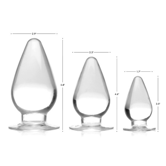 Picture of Triple Cones 3 Piece Anal Plug Set - Clear