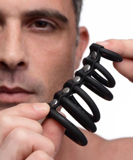 Picture of 6 Ring Silicone Chastity Device