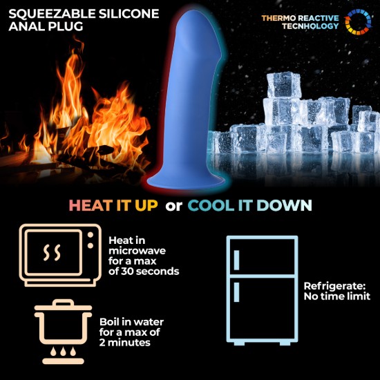 Picture of Squeezable Thick Phallic Dildo - Blue