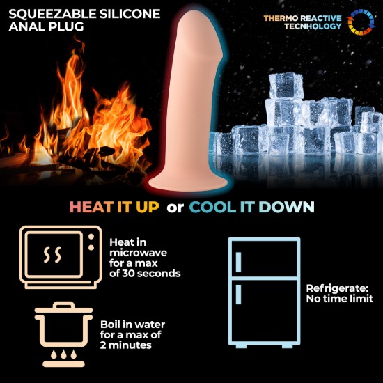 Picture of Squeezable Thick Phallic Dildo - Beige