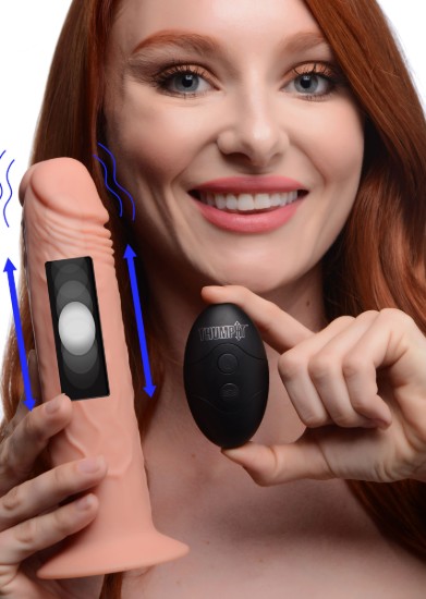 Picture of 7X Remote Control Vibrating and Thumping Dildo - Light
