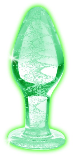 Picture of Glow-In-The-Dark Glass Anal Plug - Large