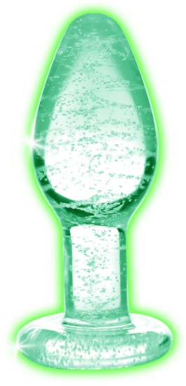 Picture of Glow-In-The-Dark Glass Anal Plug - Small