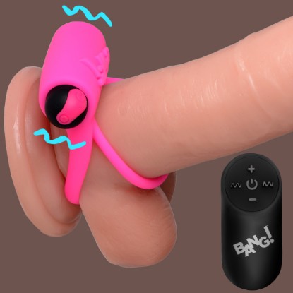 Picture of Remote Control 28X Vibrating Cock Ring and Bullet - Pink