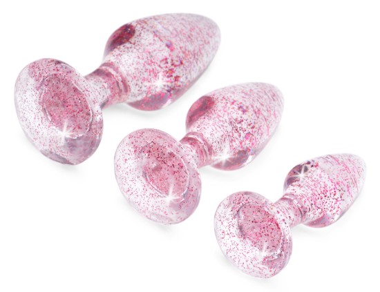 Picture of Glitter Gem Anal Plug Set - Pink