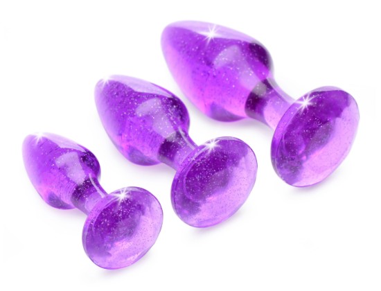 Picture of Glitter Gem Anal Plug Set - Purple