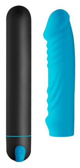 Picture of XL Silicone Bullet and Ribbed Sleeve