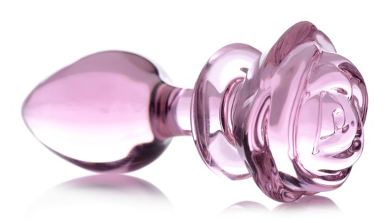 Picture of Pink Rose Glass Anal Plug - Large