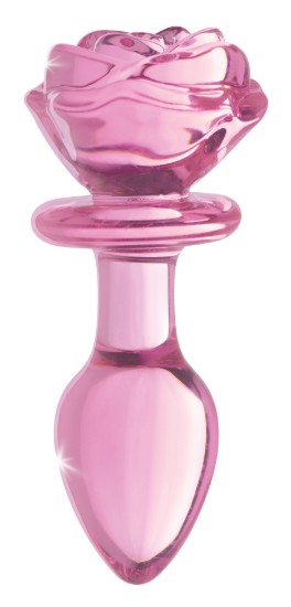 Picture of Pink Rose Glass Anal Plug - Medium