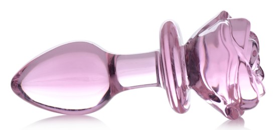 Picture of Pink Rose Glass Anal Plug - Medium