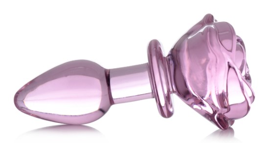 Picture of Pink Rose Glass Anal Plug - Small