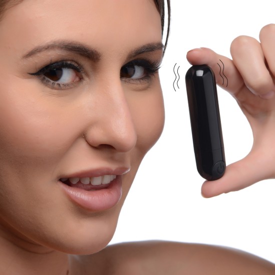 Picture of 10X Rechargeable Vibrating Metallic Bullet - Black