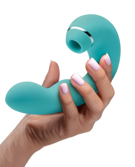 Picture of Shegasm 5 Star 10X Tapping G-Spot Silicone Vibrator with Suction - Teal