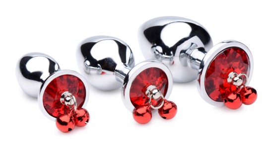 Picture of Red Gem with Bells Anal Plug Set