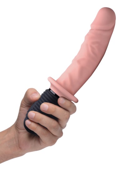 Picture of Power Pounder Vibrating and Thrusting Silicone Dildo - Light