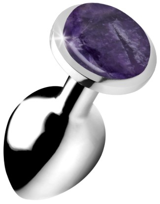 Picture of Genuine Amethyst Gemstone Anal Plug - Medium