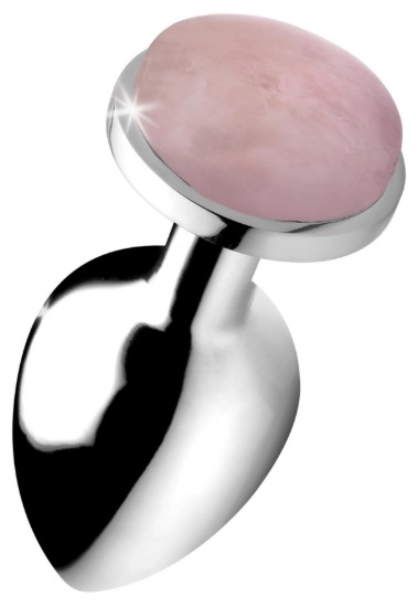 Picture of Authentic Rose Quartz Gemstone Anal Plug - Large