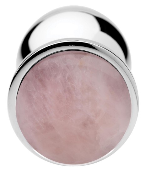 Picture of Authentic Rose Quartz Gemstone Anal Plug - Large