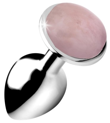 Picture of Authentic Rose Quartz Gemstone Anal Plug - Small