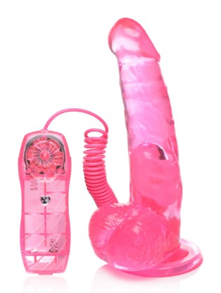 Picture of 7.5 Inch Suction Cup Vibrating Dildo - Pink