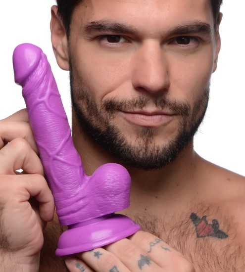 Picture of 6.5 Inch Dildo with Balls - Purple