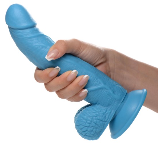 Picture of 7.5 Inch Dildo with Balls - Blue