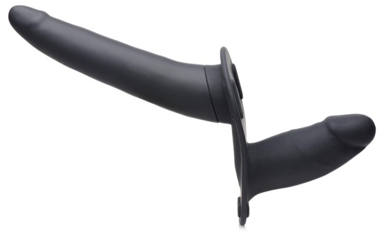 Picture of 28X Power Pegger Beginner Vibrating Double Dildo with Harness and Remote