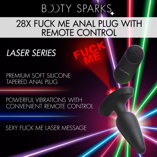 Picture of 28X Laser Fuck Me Silicone Anal Plug with Remote Control - Medium