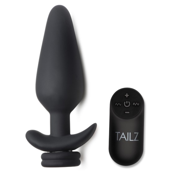 Picture of Interchangeable 10X Vibrating Silicone Anal Plug with Remote - XL