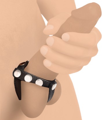 Picture of Leather Snap-on Cock Harness - Black