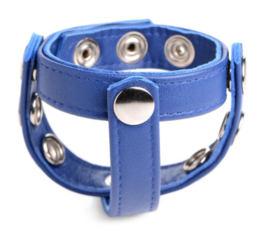 Picture of Leather Snap-on Cock Harness - Blue